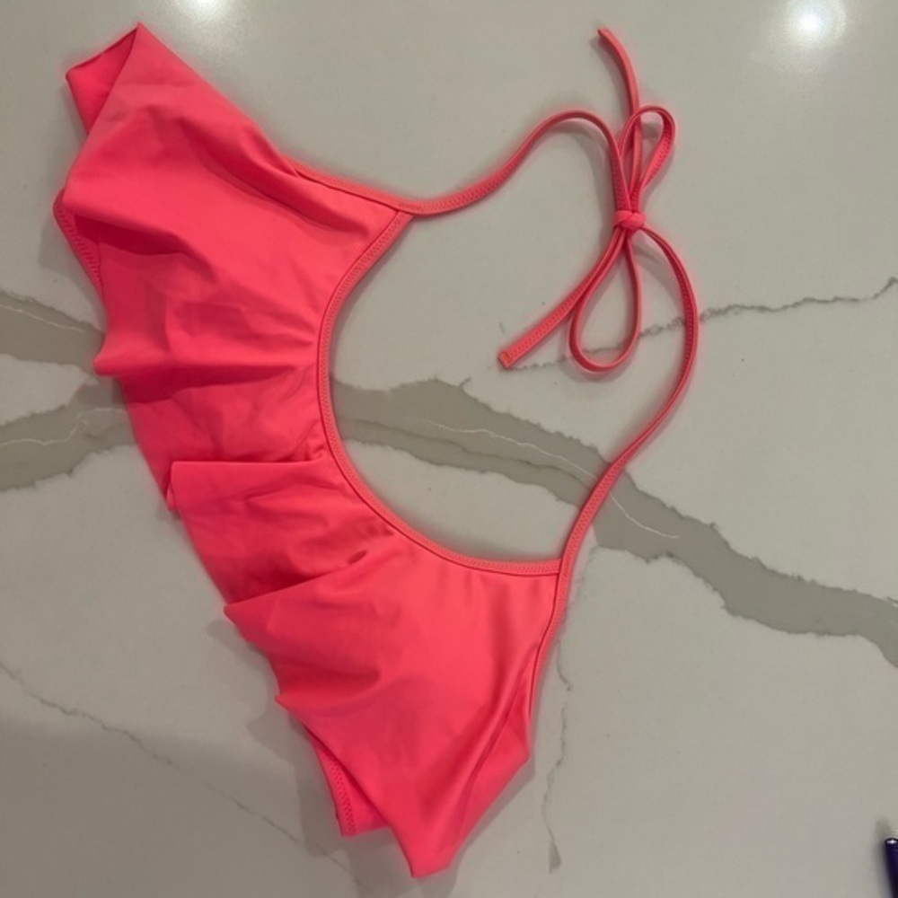 Victoria's Secret Coral Halter Ruffle Bikini Top